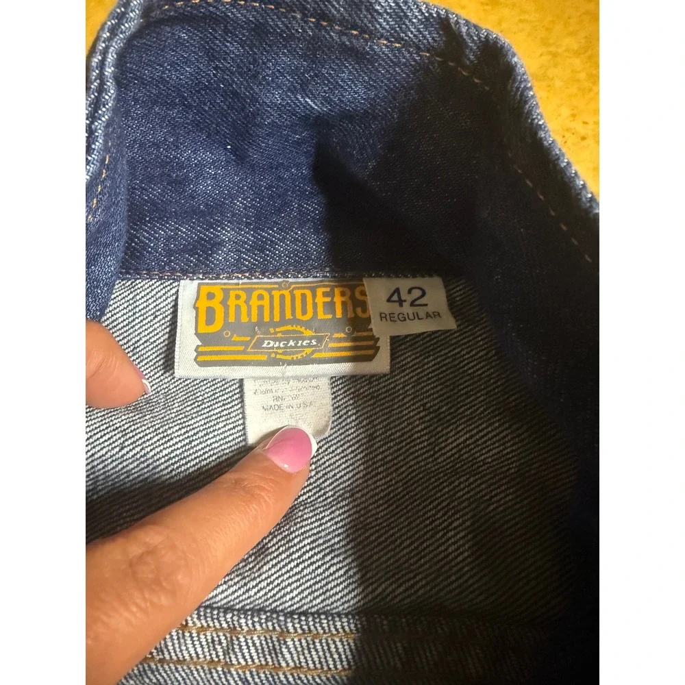 Vtg Branders Dickies Denim Jacket Size 42 Hot Air Balloon Stars Embellished Rare